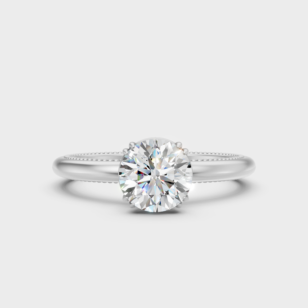 Premium 950 Platinum Round-Cut Lab-Grown Diamond Engagement Ring